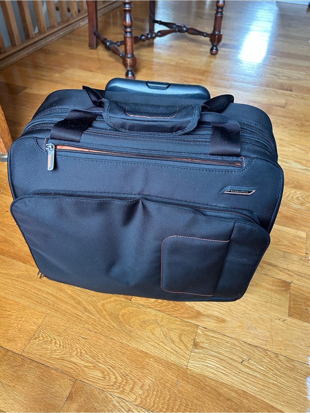Briggs & Riley Black Carry-On Rolling Laptop Brief